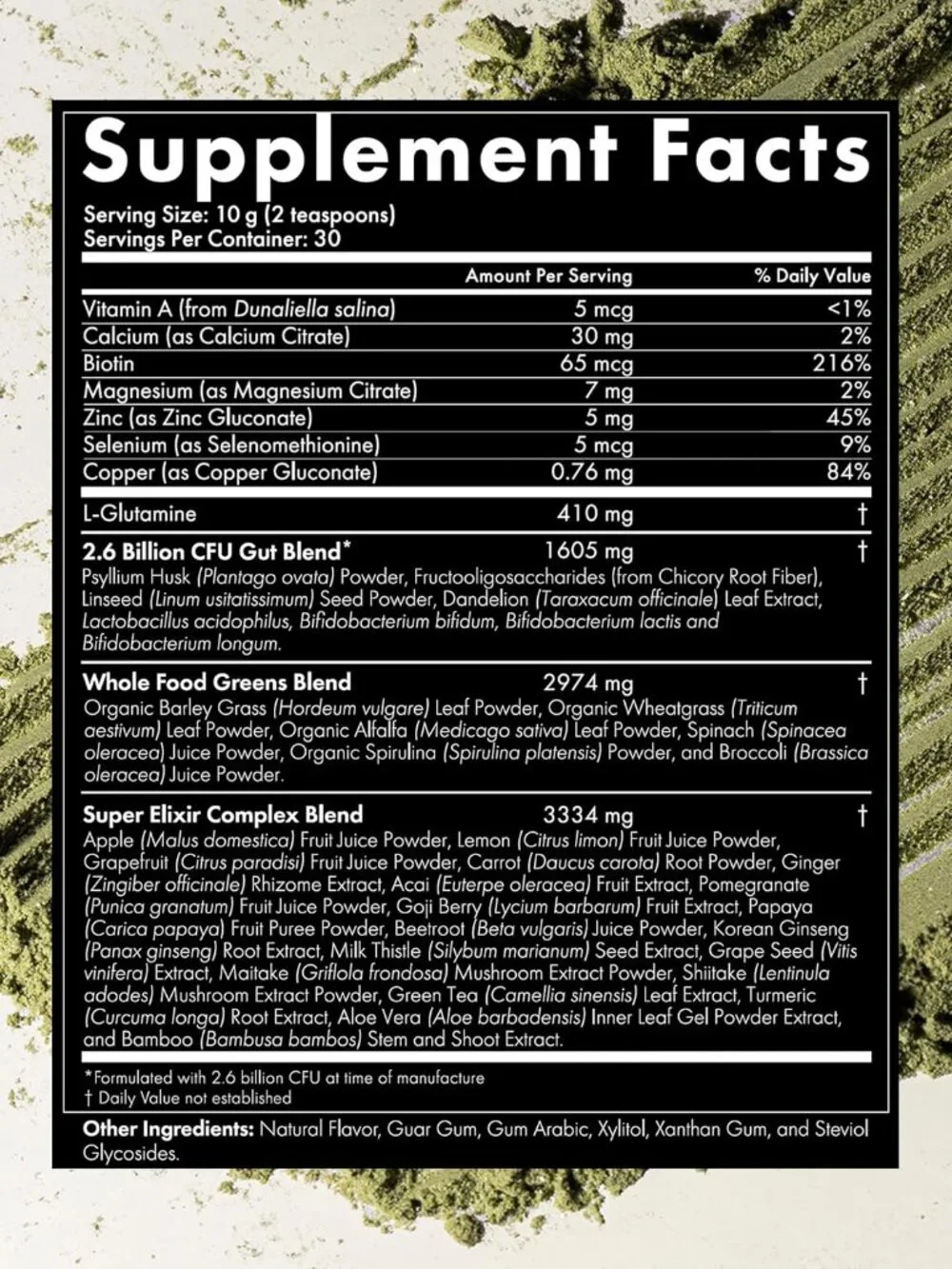 WelleCo The Super Elixir Daily Greens Powder, Probiotic Drink Mix